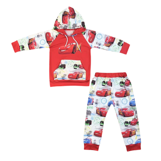 Red Cars Hoodie Set