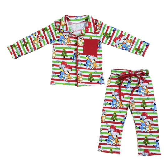 Favorite Dog Christmas Stripe Pajamas