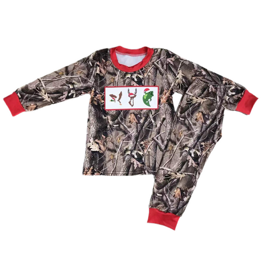 Hunting Trio Woods Christmas Pajamas