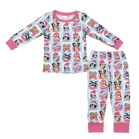 Favorite Blue Dog Pink Faces Christmas Pajamas