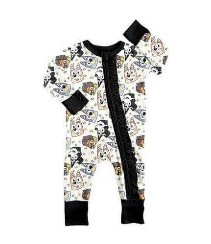 Favorite Blue Dog Pajamas with Black Trim