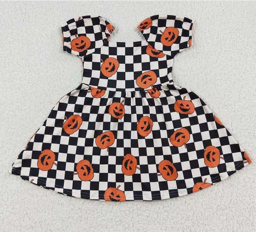 Pumpkin Checkered Dress