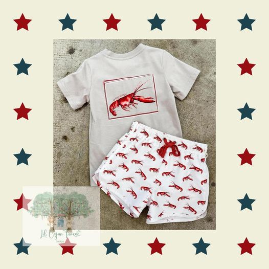 Cajun Crawfish Shorts Set