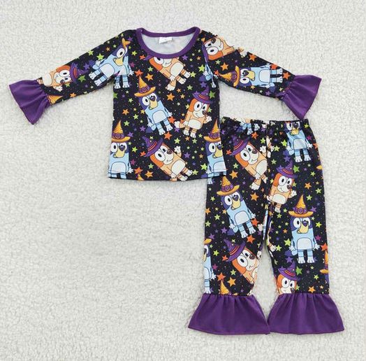 Favorite Dog Cartoon Wizard Hat Pajamas