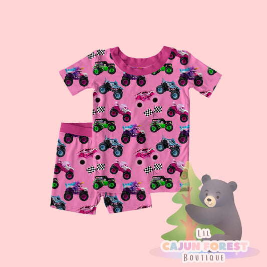 Monster Jamin Jammies Two Piece PINK {RTS}